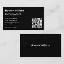 QR-kod Modern Minimalist Black Affärskort