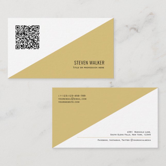 QR-kod Modern Minimalist Clean Professionell Busin Visitkort (Fram/baksida)