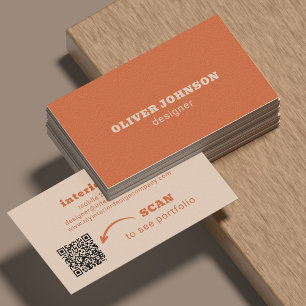 QR-kod modern minimalist fet typografi orange Visitkort
