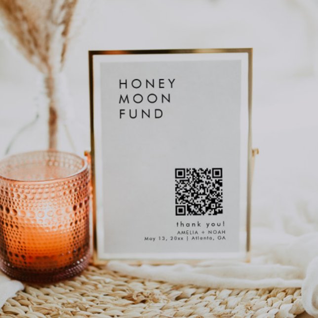 QR-kod Modern Minimalist Honeymånfons signatur Inbjudningar (Skapare uppladdad)