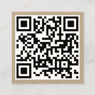 QR-kod Modern Minimalist Scannable Kraft Fyrkantigt Visitkort