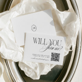 QR-kod Modern Minimalistisk Bröllops-RSVP OSA Kort