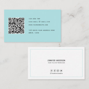 QR-kod Modern minimalistisk Elegant - ren enkel Bu Visitkort