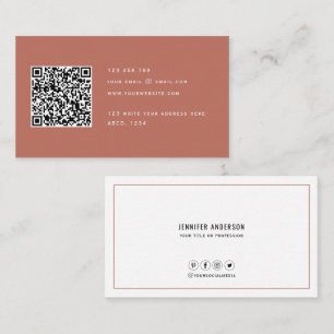 QR-kod Modern minimalistisk Elegant - ren enkel Bu Visitkort