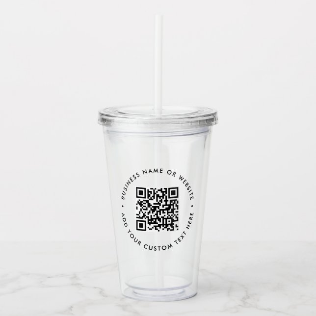 QR-kod Modern minimalistisk, enkel, enkel affärsve Take Away Mugg (Framsida)