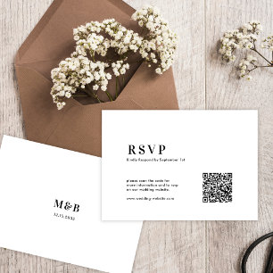 QR-kod Modern Minimalistisk Fet Typografi Bröllop OSA Kort