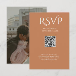 QR-kod Modern Minimalistisk Mjuk Koppar Bröllop OSA Kort