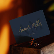 QR-kod Modern Minimalistisk monogram Mörk blått