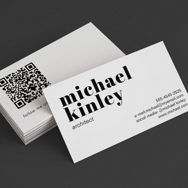 QR-kod modern minimalistisk professionell-frilansa Visitkort (Skapare uppladdad)