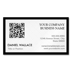 QR-kod - Modern Professionell Black White Magnetiska Visitkort