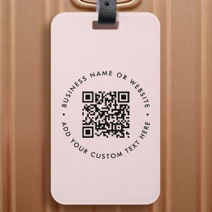 QR-kod Modern Rosa för företag, kvinnor Bagagebricka