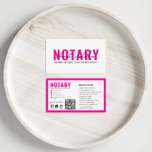 QR-kod Modern Shock rosa Mobile Notary Public Visitkort