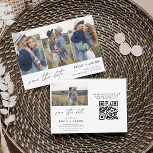 QR-kod Modern Spara Eleganten Date 4-foto Datumet