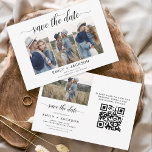 QR-kod Modern Spara Eleganten Date 4-foto Spara Datumet<br><div class="desc">Modern och Elegant liggande Vågrät 4 (4) Foto QR-kod Spara datum Bröllop-magnet med handskrivna skripttypografi. Datuminbjudningsmagneten innehåller skripttypografi och chic och enkel design som du kan lägga till ditt anpassade förlovning-fotografi bild till.</div>