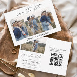 QR-kod Modern Spara Eleganten Date 4-foto Spara Datumet<br><div class="desc">Modern och Elegant liggande Vågrät 4 (4) Foto QR-kod Spara datum Bröllop-magnet med handskrivna skripttypografi. Datuminbjudningsmagneten innehåller skripttypografi och chic och enkel design som du kan lägga till ditt anpassade förlovning-fotografi bild till.</div>