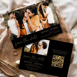 QR-kod Modern Spara Eleganten Date 4-foto Spara Datumet