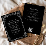 QR-kod Modern svart och vit minimal Bröllop Inbjudningar<br><div class="desc">Inför bröllop med en elegant, modern, svart och vit minimalistisk inbjudan som ger en bekväm QR-kod. Den rena, monokromatiska utformningen framhäver sofistikering och elegans, perfekt för par som söker en contemporary och raffinerad estetik. QR-koden lägger till en funktionell beröring som gör att gästerna enkelt kan komma åt information som RSVP,...</div>