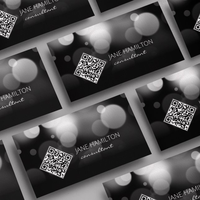 QR-kod Modern Svart Profilkort Visitkort (Skapare uppladdad)