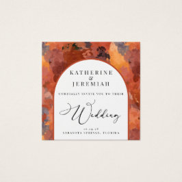 QR-kod Modern Terracotta Arch bröllopsinbjudan Fyrkantigt Visitkort