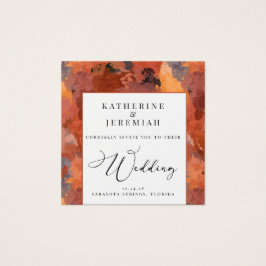 QR-kod Modern Terracotta Boho bröllopsinbjudan Fyrkantigt Visitkort
