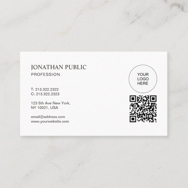 QR-kod Modern Uppdatera Din Logotyp Professionell Visitkort (Framsida)