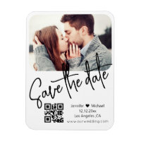 qr-kod modern vit bröllopsfoto save the date