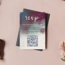 QR-kod Modern Watercolor Jewel Tones Boho Bröllop