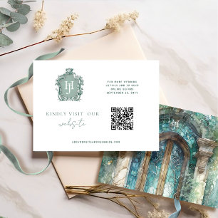 QR-kod Monogram Blue, Grönt Timless OSA Online Tilläggskort