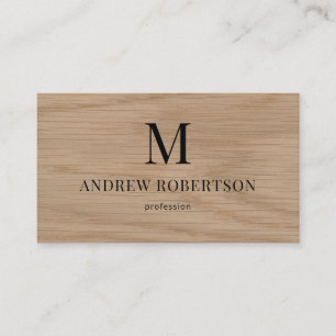 QR-kod Monogram Wood Mönster Visitkort