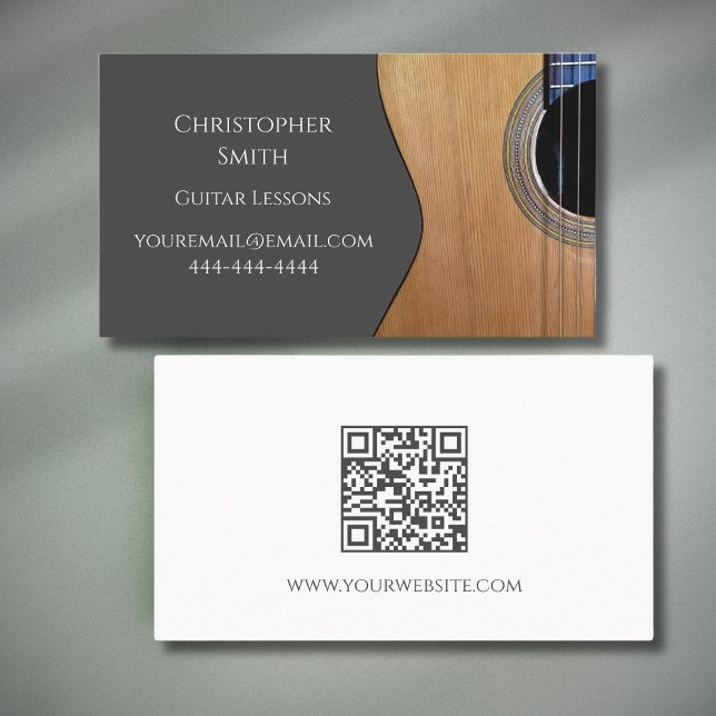 QR-kod Music Lessons Guitar Professionell Musician Visitkort (Skapare uppladdad)