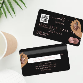 QR-kod Nagel Technician Kredit Card Ro Guld Visitkort