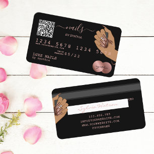 QR-kod Nagel Technician Kredit Card Ro Guld Visitkort
