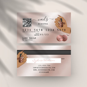 QR-kod Nagel Technician Kredit Card Ro Guld Visitkort