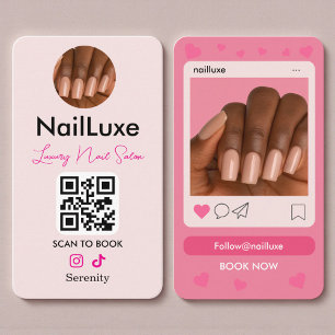QR-kod nageltekniker rosabrunt foto Visitkort