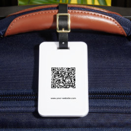 QR-kod, Namn & info, Black & White Vs 3, Elegant Bagagebricka