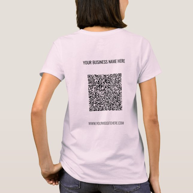 QR-kod Namn webbplats T-Shirt Promotive Business (Baksida)
