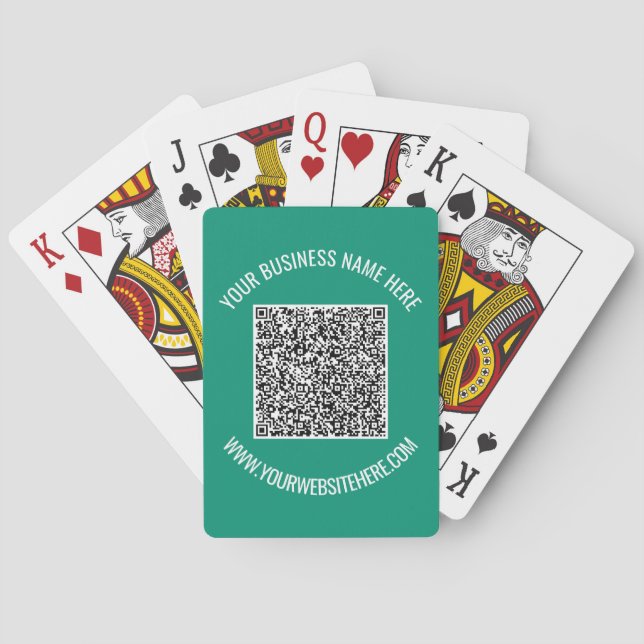 QR-kod och anpassad text Reklamspelkort Casinokort (Baksidan)
