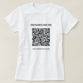 QR-kod och Anpassningsbar Text ditt företags T-Shi T Shirt