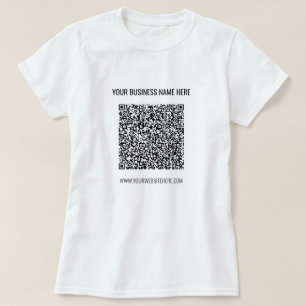 QR-kod och Anpassningsbar Text ditt företags T-Shi T Shirt
