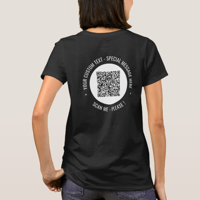 QR-kod och Anpassningsbar Text Ditt T-Shirt-val Fä T Shirt (Baksida)
