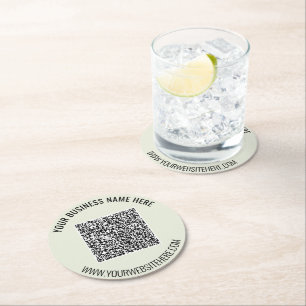 QR-kod och Anpassningsbar Text Papper för företag  Underlägg Papper Rund