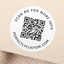 QR-kod och anpassningsbar text runt etikett