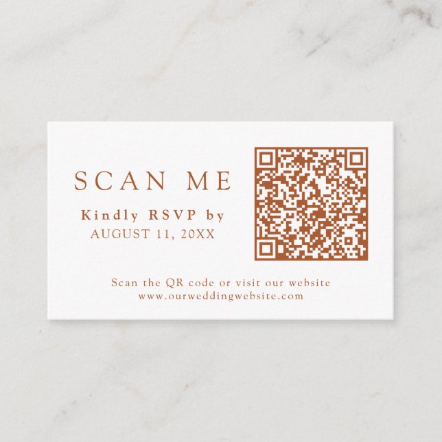 QR-kod och Bröllop webbplats Bränn Orang Bröllop O Tilläggskort (Framsida)