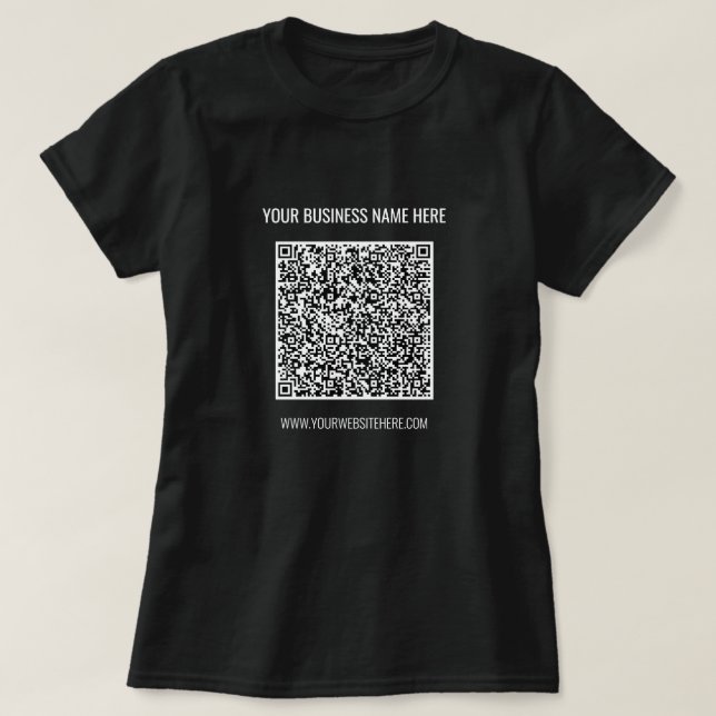 QR-kod och Business Info-Professionell T-Shirt (Design framsida)