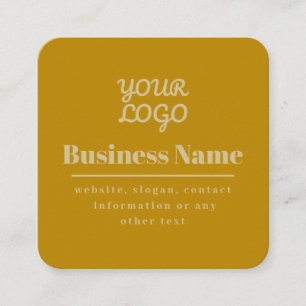 QR-kod och din Logotyp Retromodern Mörk och lätt G Fyrkantigt Visitkort
