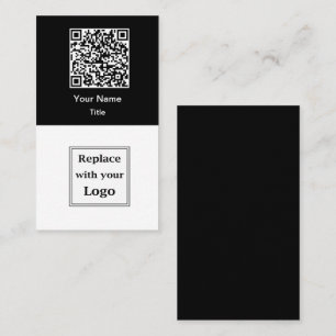 QR-kod och företagslogotyp visitkort vertikal