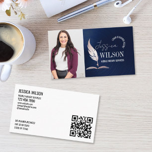 QR-kod och foto mobil notarius Loan Signing Agent Visitkort