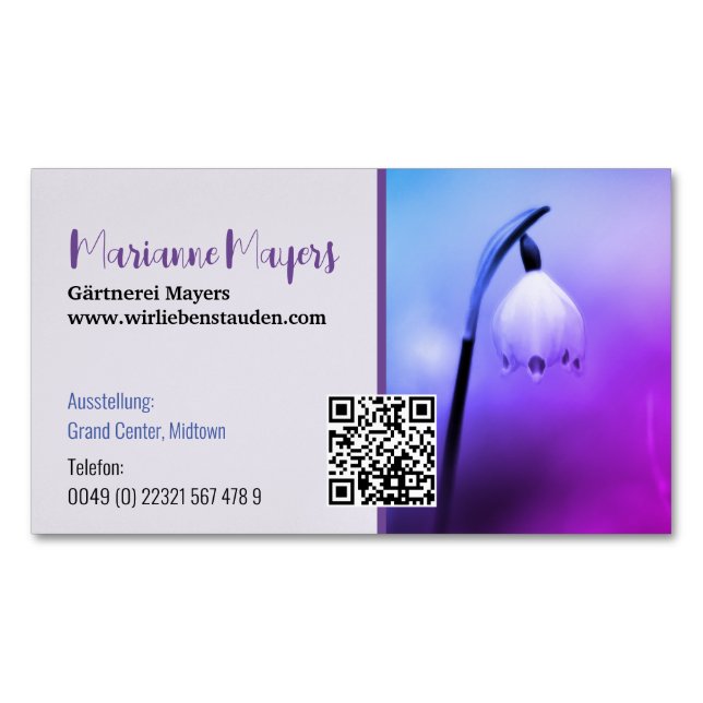 QR-kod och fotografering  Magnetiska Visitkort (Framsida)