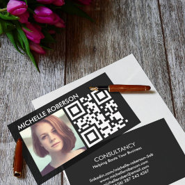 Qr-kod och headshot visitkort