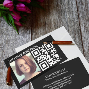 Qr-kod och headshot visitkort